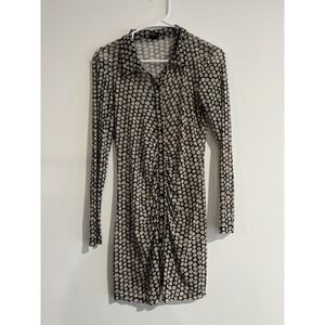 Womens Xs Extra Small Wild Fable Black Floral Daisy Mesh Dress 90s y2k festival